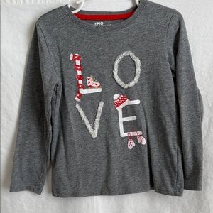 Epic Threads Girls Gray Long Sleeve 'Love' Shirt
